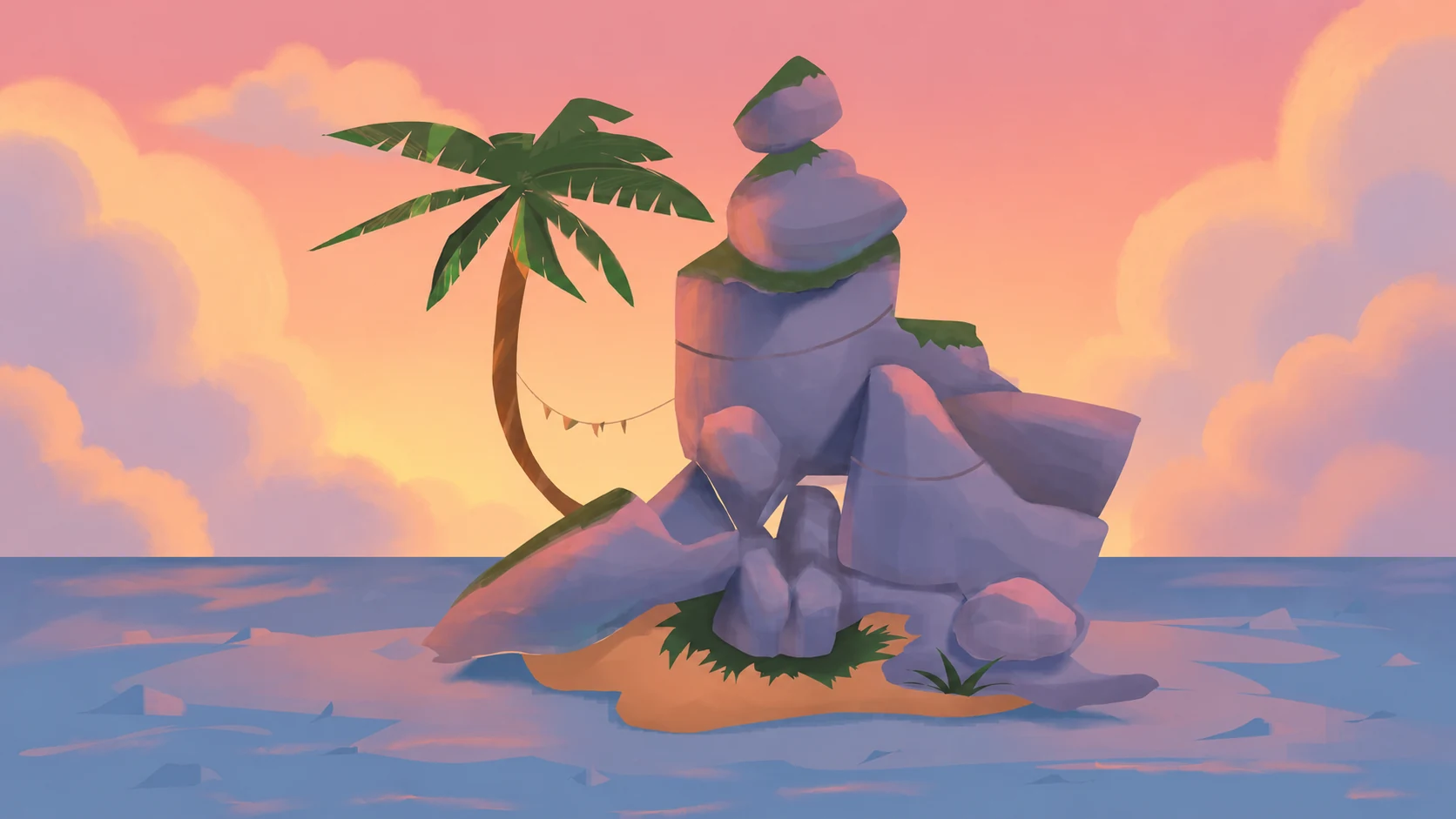 小岛 · 夕阳